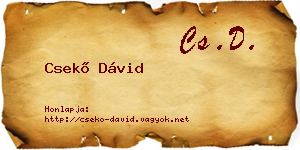 Csekő Dávid névjegykártya